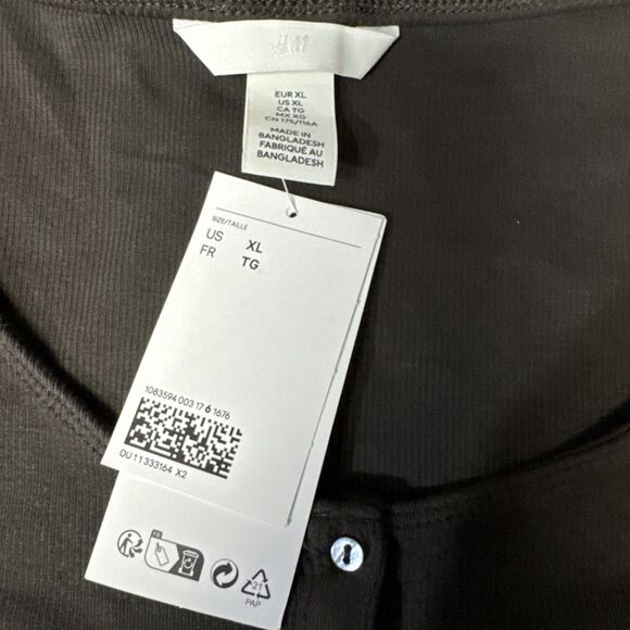 H&M XL Ribbed‎ Knit Pullover Crew Neck Mini Sheath Dress Bella Long Sleeve NWT - Picture 2 of 6